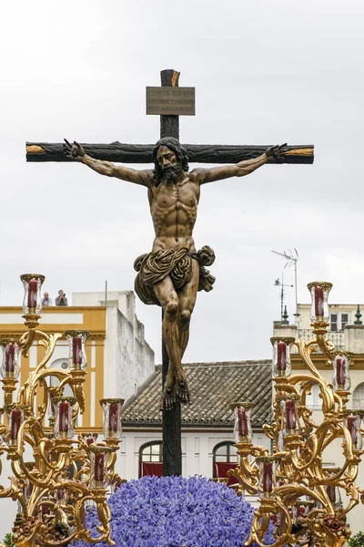 Братство Жажды Страстная Неделя Севилье Иисус Кресте — стоковое фото