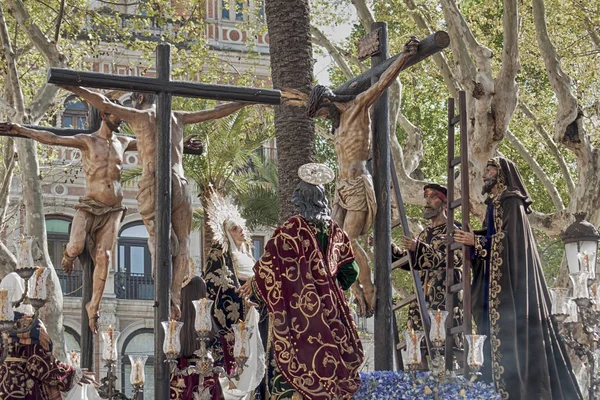 Holy Week in Seville, brotherhood of carreteria — Stock Photo, Image