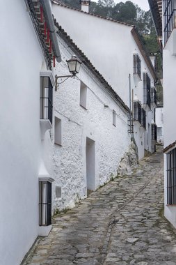 Cadiz il Grazalema şehir tipik Endülüs sokaklarında