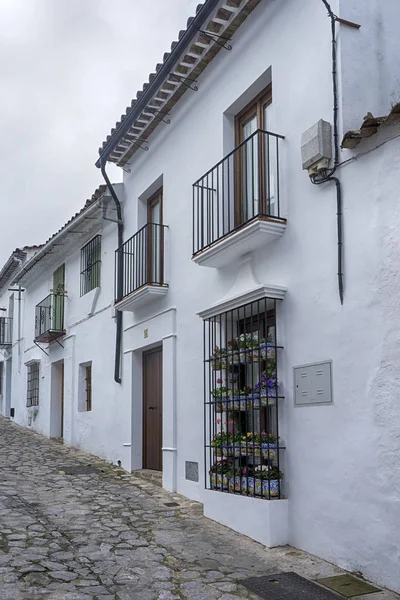 Cadiz Grazalema Şehir Tipik Endülüs Sokaklarında — Stok fotoğraf