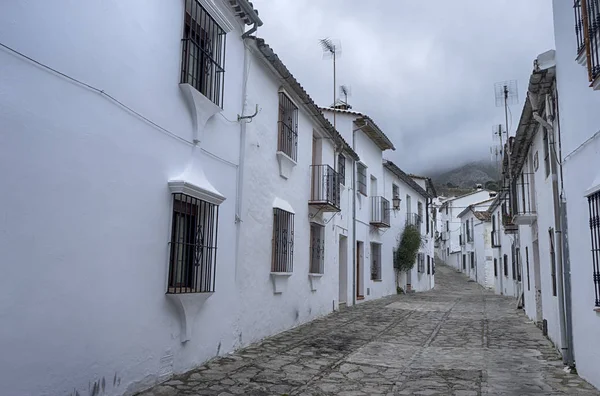 Typisch Andalusische Straten Van Stad Van Grazalema Provincie Cadiz — Stockfoto