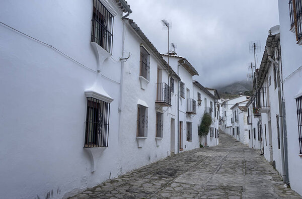 Typical Andalusian streets of the town of Grazalema in the province of Cadiz