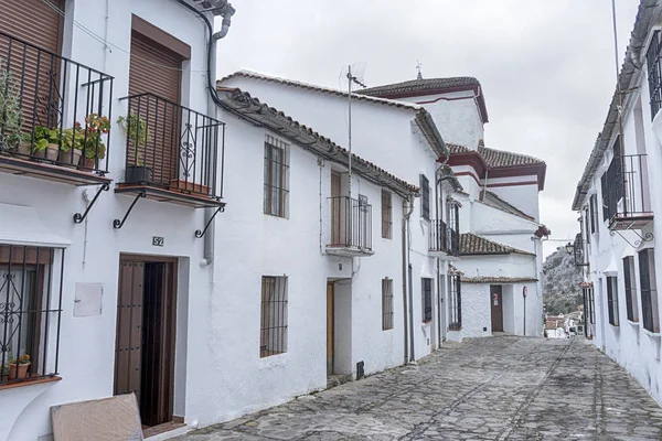 Typisch Andalusische Straten Van Stad Van Grazalema Provincie Cadiz — Stockfoto