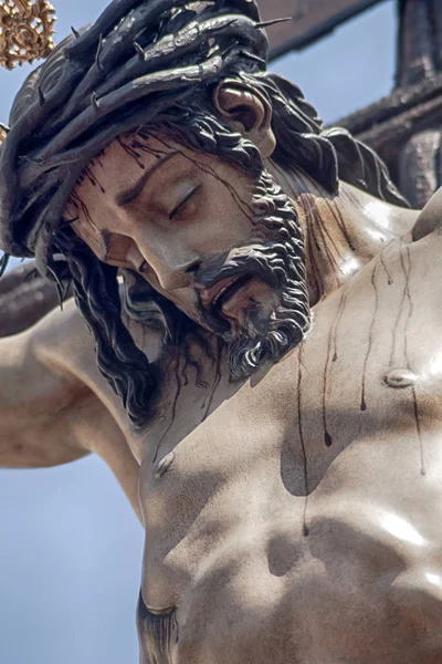 Kristova Utrpení Bratrstvo Guila Cerro Del Svatý Týden Seville — Stock fotografie