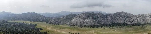 Panoramiczny Widok Los Llanos Líbar Naturalnym Parku Grazalema Andaluzji — Zdjęcie stockowe