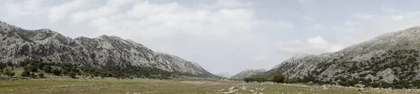 Panoramiczny Widok Los Llanos Líbar Naturalnym Parku Grazalema Andaluzji — Zdjęcie stockowe