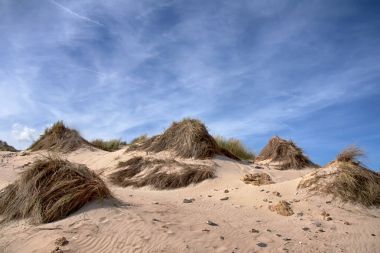 Valdevaqueros kumul Andalucia Tarifa East Coast üzerinde