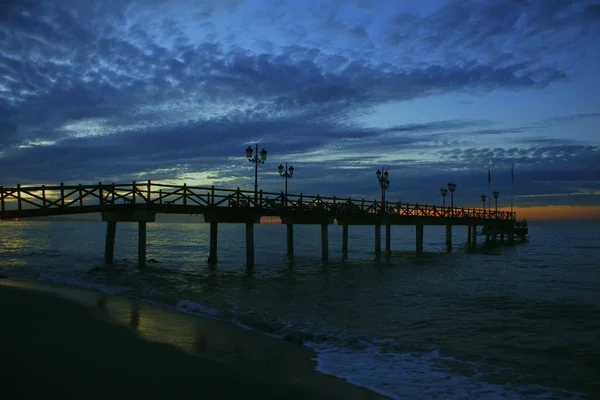 Hermoso Amanecer Costa Marbella Andalucía — Foto de Stock