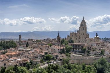 İspanya, Segovia Castilla y Len toplumda Ortaçağ şehirler