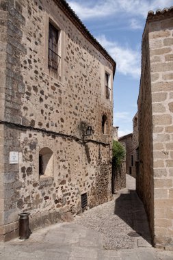 Güzel ortaçağ şehir, Caceres Extremadura içinde