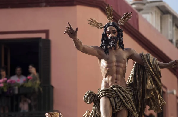 Step of mystery of the brotherhood of the resurrection, the Holy Week in Seville — Stock Photo, Image