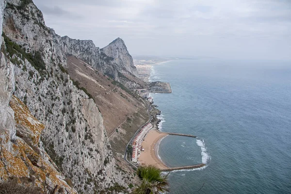 Vistas Del Peñón Gibraltar Desde Zona Mayor Altitud — Foto de Stock