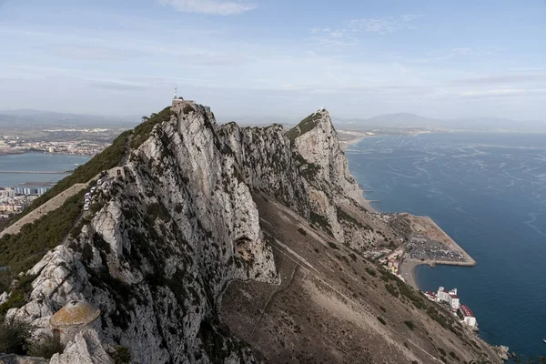 Vistas Del Peñón Gibraltar Desde Zona Mayor Altitud — Foto de Stock