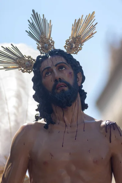 Rekreace Vášeň Krista Svatého Týdne Seville — Stock fotografie