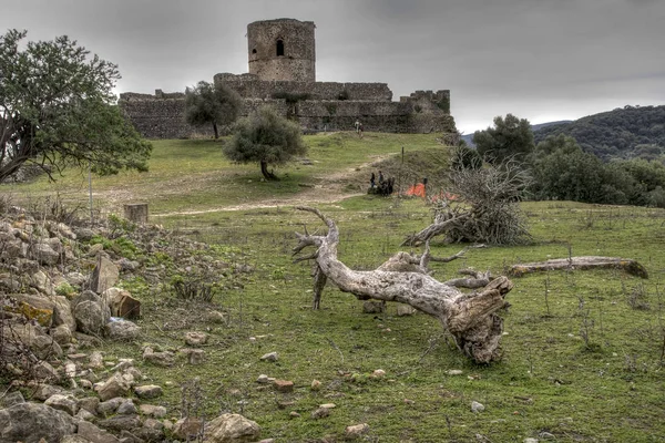 Ruiny Starego Zamku Miejscowości Jimena Frontera Hiszpania — Zdjęcie stockowe