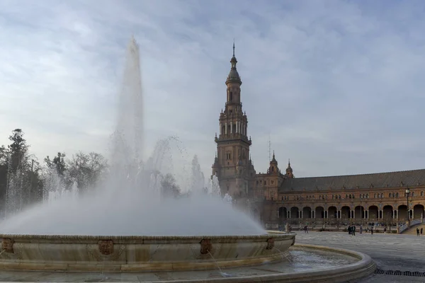 Blick Auf Den Platz Von Spanien Sevilla Und War Das — Stockfoto