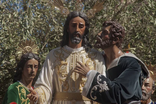Bratrstvo polibek Jidáše, svatý týden v Seville, Španělsko — Stock fotografie