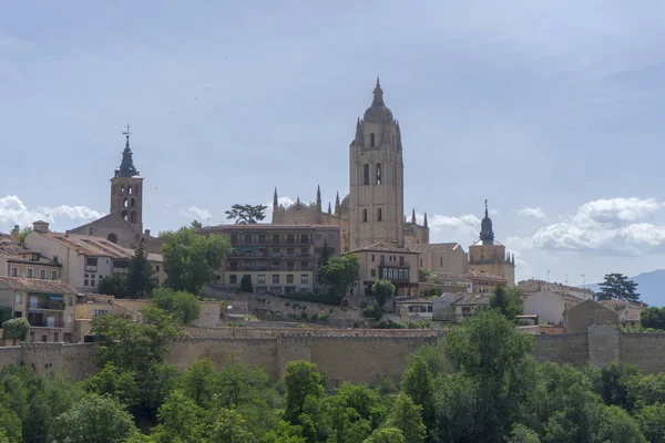 Spacer Pięknego Monumentalnego Miasta Segovia Hiszpania — Zdjęcie stockowe