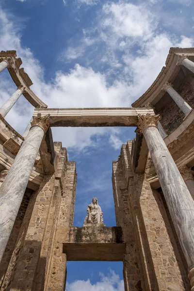 Όμορφο Ρωμαϊκό Θέατρο Στην Πόλη Της Merida Extremadura — Φωτογραφία Αρχείου