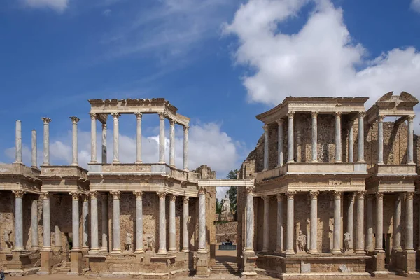 Blick Auf Das Große Römische Theater Der Stadt Merida Spanien — Stockfoto