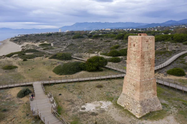 Régi Őrtorony Nevű Torreladrones Tengerparton Cabopino Marbella — Stock Fotó