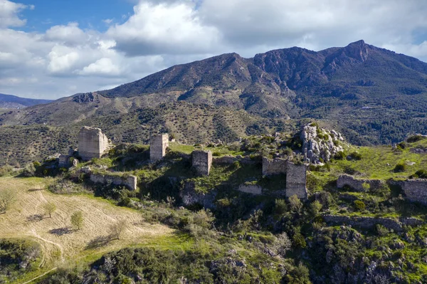 Ruinen Der Burg Von Turon Der Gemeinde Ardales Málaga lizenzfreie Stockbilder