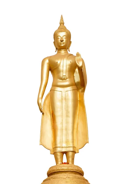 Estátua de Buda de pé dourado . — Fotografia de Stock