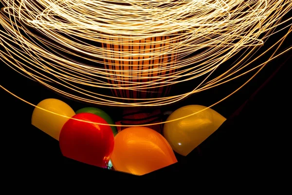 Bir Afrika davul ile ışık sahneleri