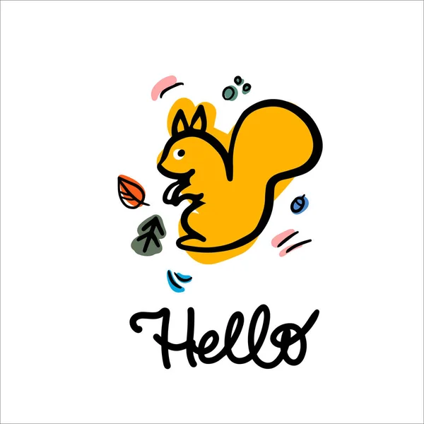 Mutlu sincap vektör çizimi.