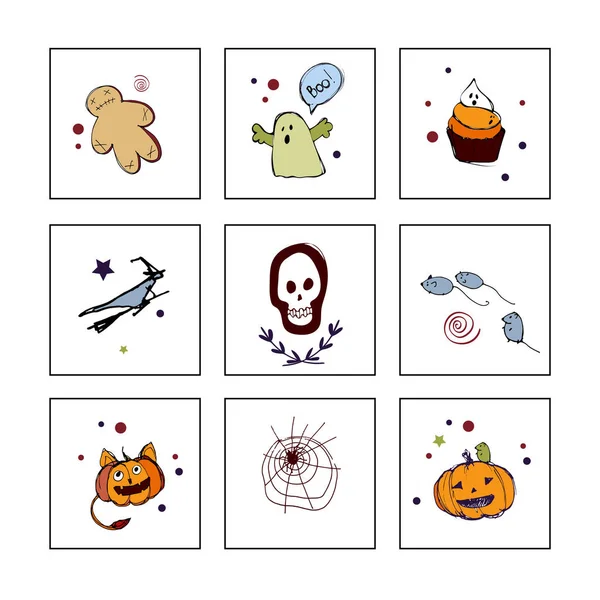 Illustration vectorielle d'Halloween dessinée à la main — Image vectorielle