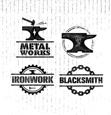 logotype of metal works clipart