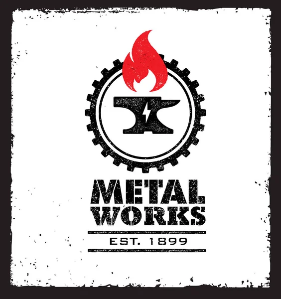 Logotype of metal works — Stock Vector