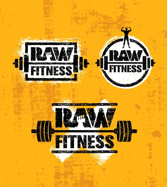 RAW fitness ikony — Wektor stockowy