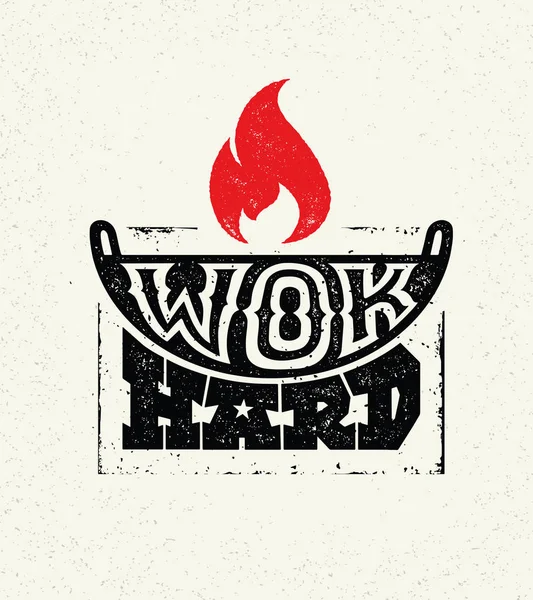 Lettering design of wok hard — Stock Vector