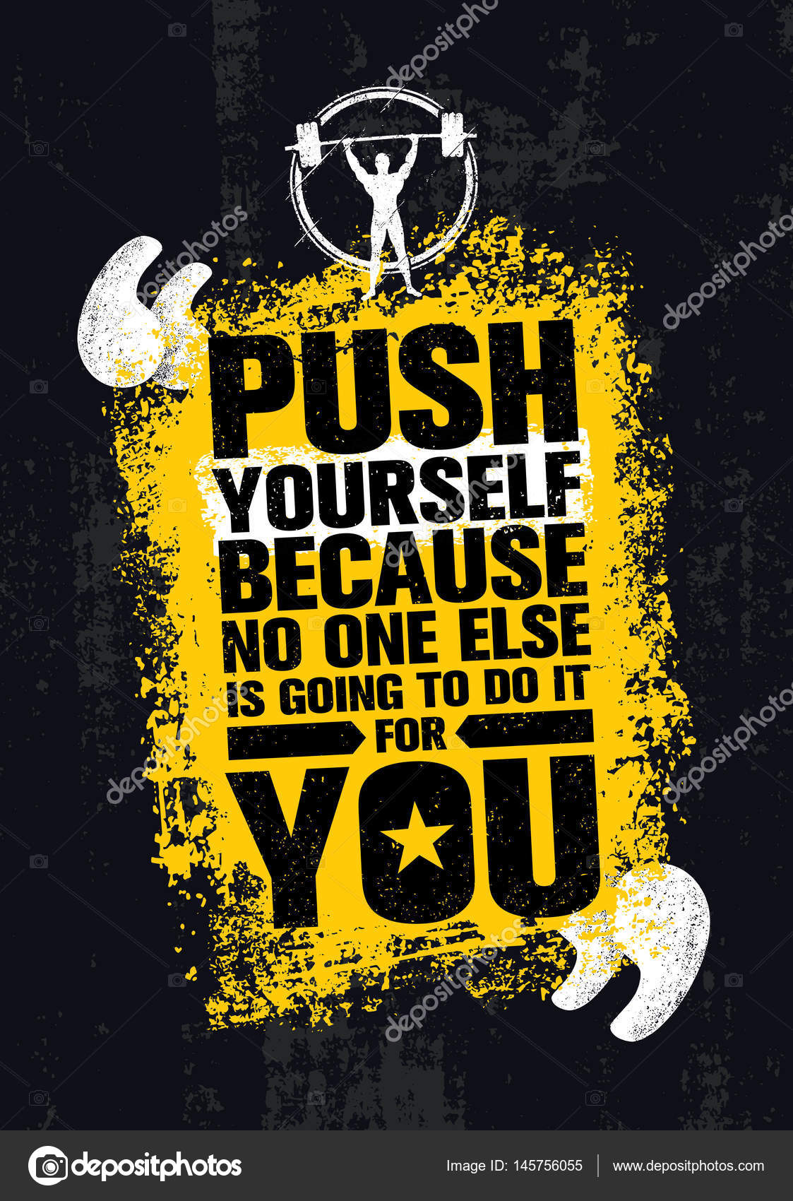 Push Yourself Motivation Quote Stock Vector C Wow Subtropica