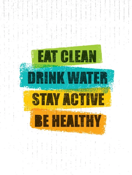 Mangez propre. Boire de l'eau . — Image vectorielle