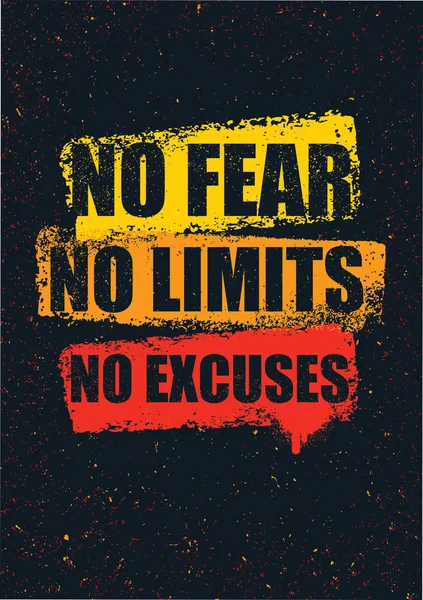 No Fear. No Limits. No Excuses — Stock Vector