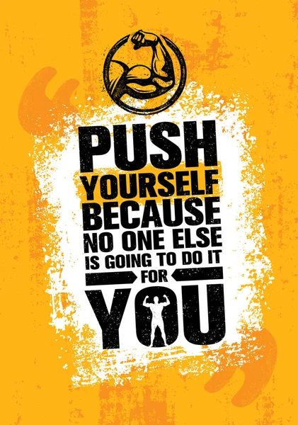 Push Yourself Motivation Citação — Vetor de Stock