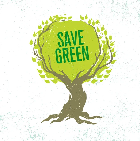 Groene creatieve Eco Concept opslaan. — Stockvector