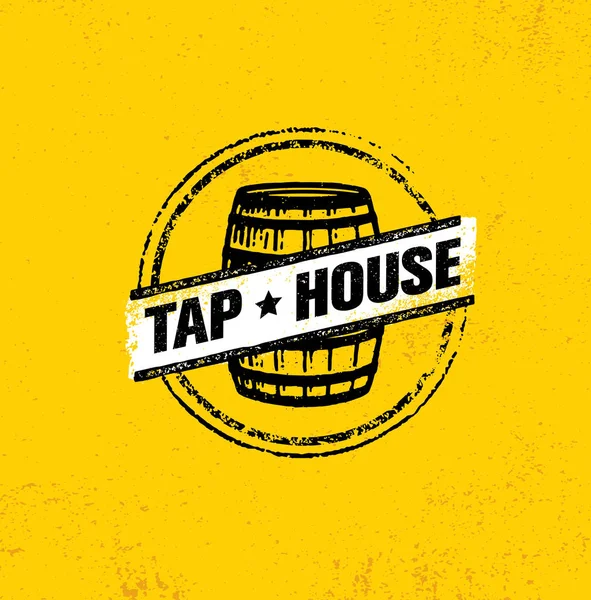 Tap House Craft Пивоварня Artisan Creative Vector Sign Concept Грубий — стоковий вектор