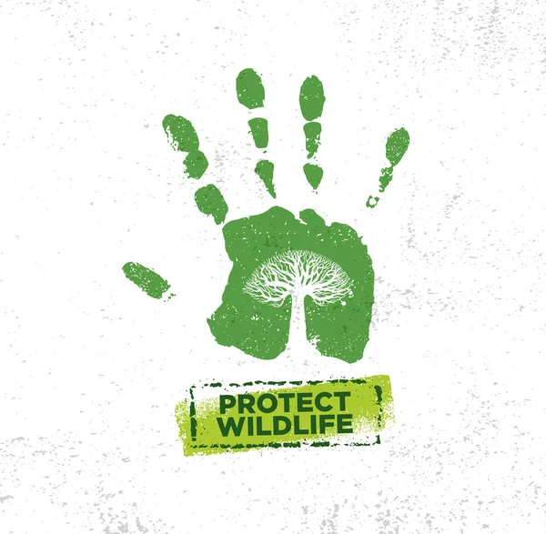 Wild Life Protection Community Organic Rough Sign Nature Conservancy Sustainable — Vector de stoc