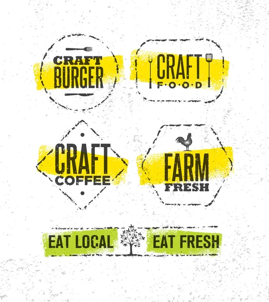 Ensemble Logos Pour Nourriture Artisanale — Image vectorielle