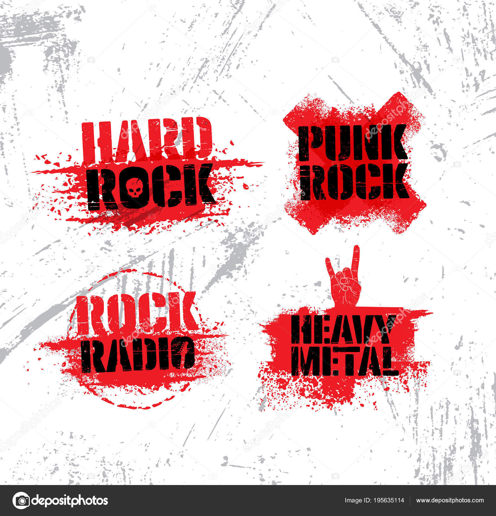 Set Logotypes Music Hard Rock Punk Rock Rock Radio Heavy Stock Vector by  ©wow.subtropica 195635114