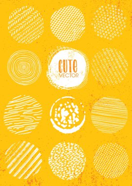 Cute Craft Organic Workshop Vector Design Elements On Textured Background
