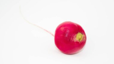 Beyaz arka planda bir taze turp..