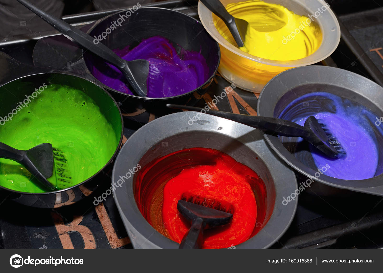 Hair Dye In Bowls Stock Photo C Lukakikina 169915388