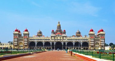 Mysore, Hindistan - 13 Ocak 2015: Mysore Palace, Mysore, İstanbul Devlet, Hindistan