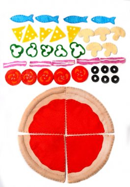 Pizza hissettim. Gıda oyuncaklar çocuklar için hissettim