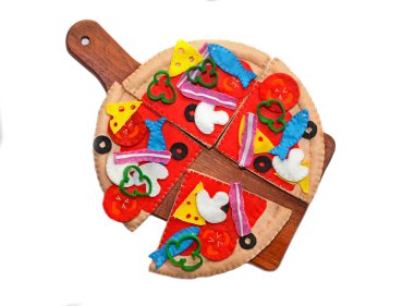 Pizza hissettim. Gıda oyuncaklar çocuklar için hissettim
