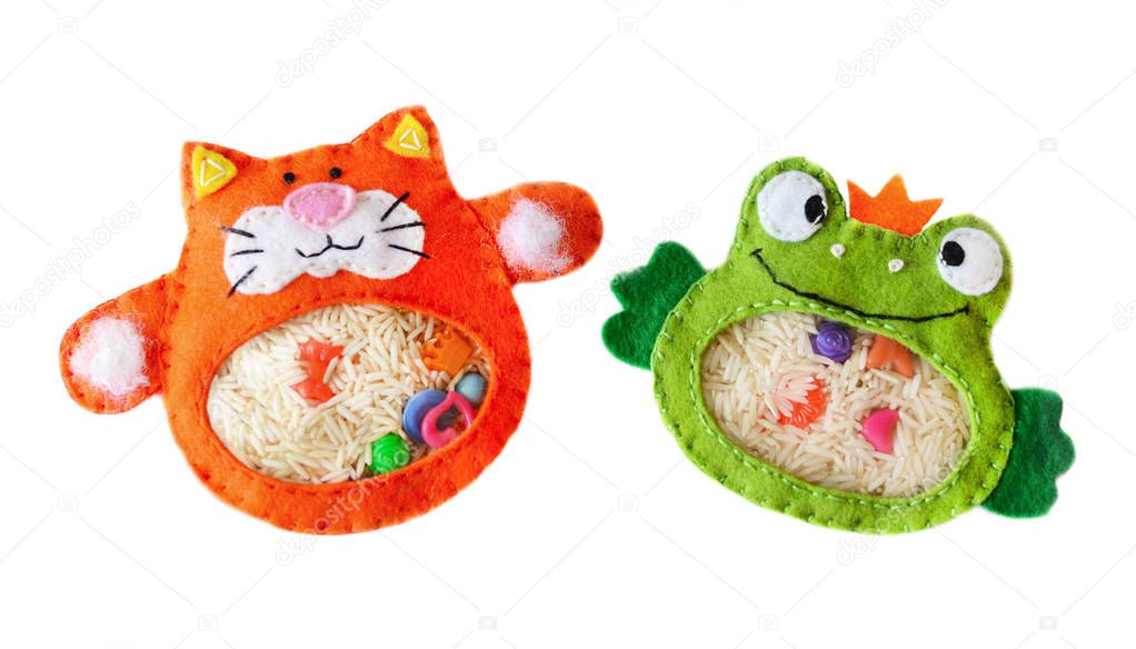 I Spy Bag Cat and Frog, felt developing toy